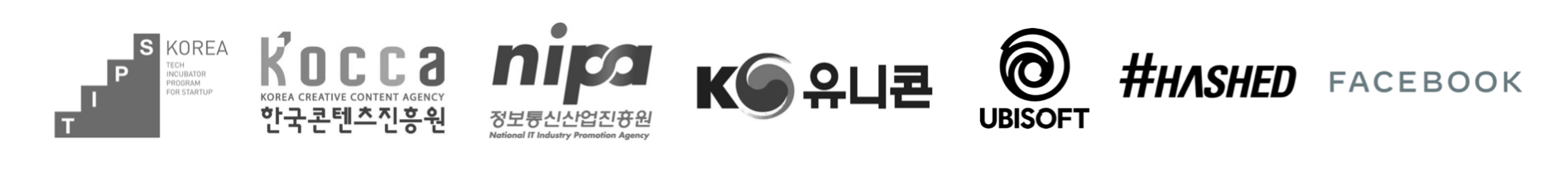 Nine Corporation institutional partners: TIPS Korea, KOCCA, NIPA, K Unicorn, Ubisoft, Hashed, Facebook